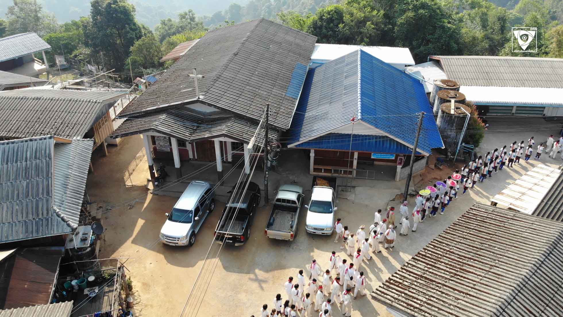 โบสถ์ที่ใจกลางหมู่บ้านละอูบ อ.แม่ลาน้อย จ.เชียงใหม่ ภาพ: IMN-เครือข่ายสื่อชนเผ่าพื้นเมือง