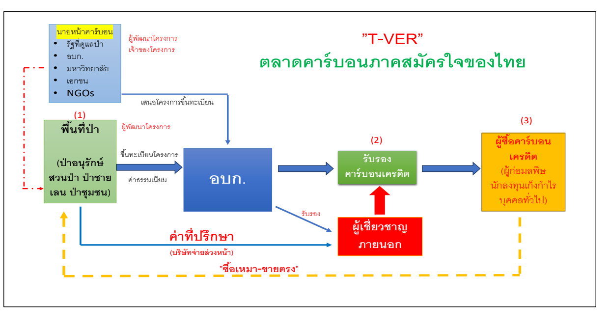 ภาพที่ 2 กลไกตลาดคาร์บอนภาคสมัครใจภาคป่าไม้